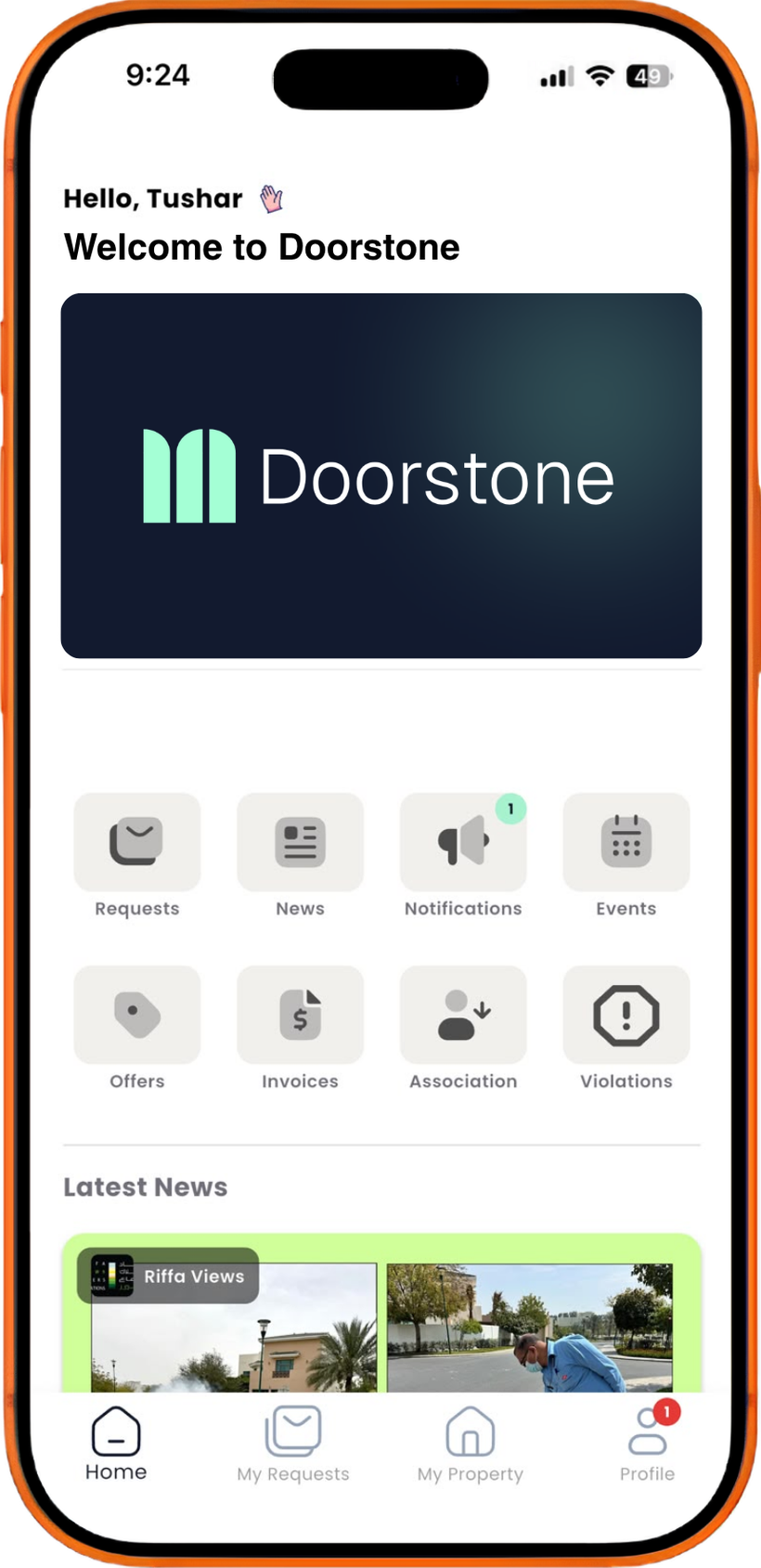 Doorstone welcome screen